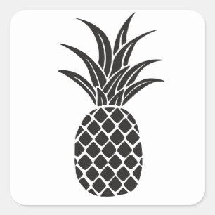 Ananas-Silhouette-Aufkleber Quadratischer Aufkleber