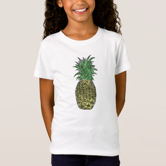 Ananas-Skizze T-Shirt (Vorderseite)