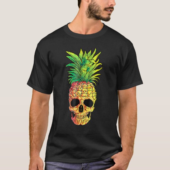 Ananas Skull Aloha Strände Hawaiian Hawaii Goth T-Shirt (Vorderseite)
