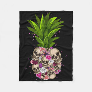 Ananas Skull Funny Aloha Strände Hawaiian Hawai Fleecedecke