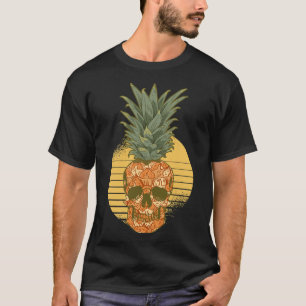 Ananas Skull Funny Aloha Strände Hawaiian Pinea T-Shirt