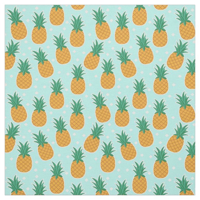 Ananas-Sommer-Aqua-Tupfen-Gewebe Stoff (Muster)
