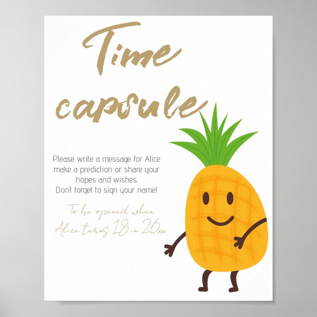 Ananas Sommer Tropische Aloha Time Kapsel Poster (Vorne)