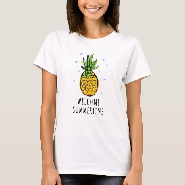Ananas-Sommerhalle T-Shirt (Vorderseite)
