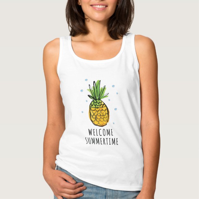 Ananas-Sommerhalle T-Shirt (Vorderseite)