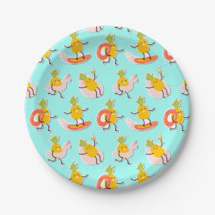 Ananas-Sommerspinnpapier Pappteller