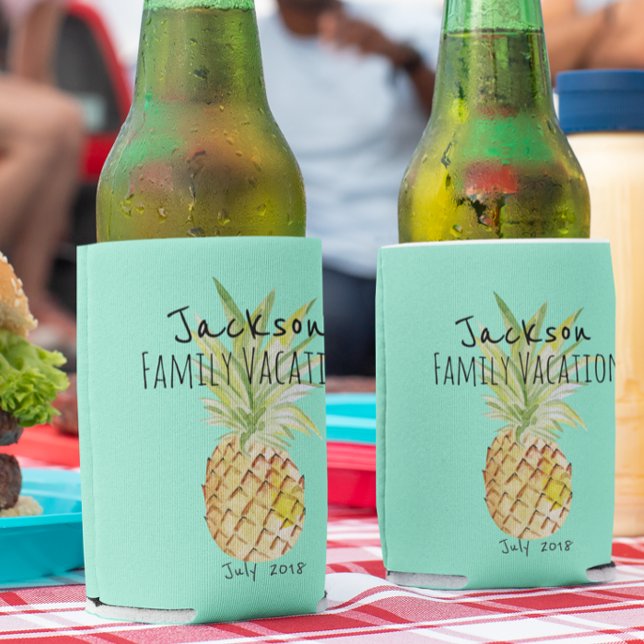 Ananas Sommerurlaub Personalisierte Familie Dosenkühler (Von Creator hochgeladen)