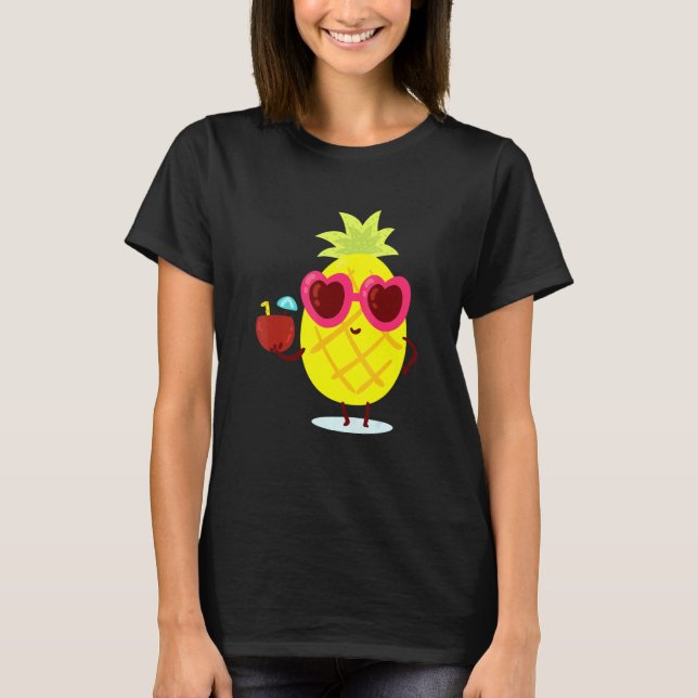 Ananas-Sonnenbrille 2 T-Shirt (Vorderseite)
