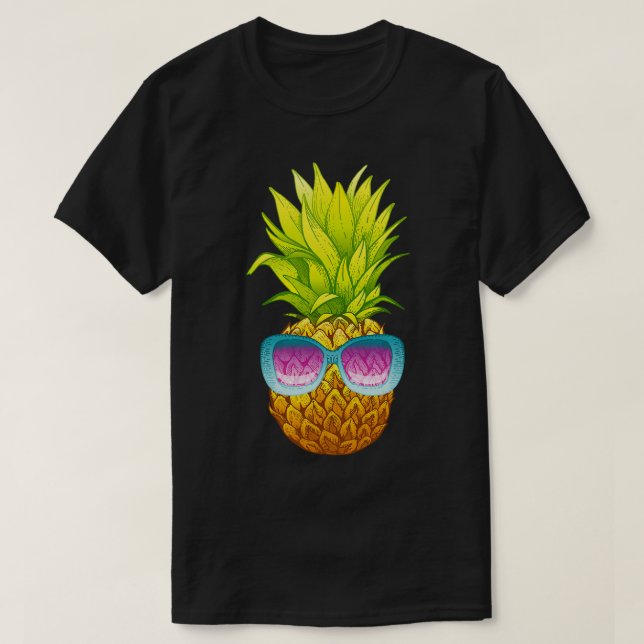 Ananas Sonnenbrille Beach Funny Summer T-Shirt (Design vorne)