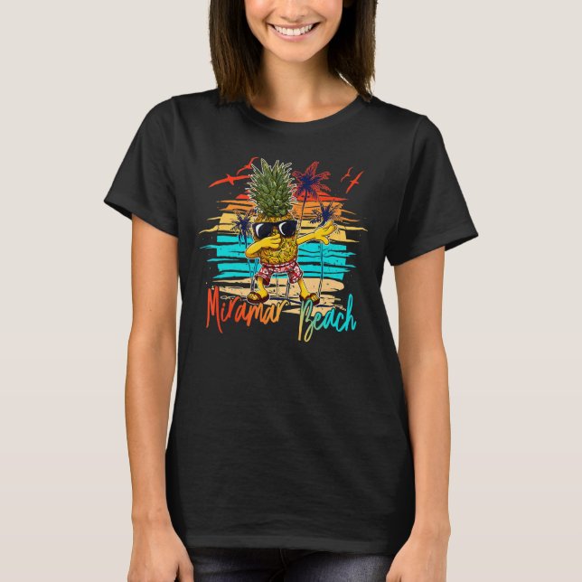Ananas-Sonnenbrille Dabbing Miramar Beach Florida T-Shirt (Vorderseite)