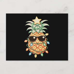 Ananas Sonnenbrille Weihnachtsbeleuchtung Xmas Fer Feiertagspostkarte