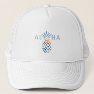 Ananas Sonnenuntergang und Blauer Ozean Waves Aloh Truckerkappe
