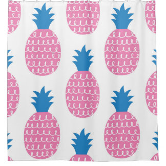 Ananas Spaß, Vintages Nahtloses Design. Duschvorhang