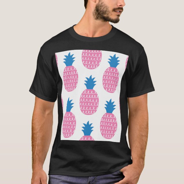 Ananas Spaß, Vintages Nahtloses Design. T-Shirt (Vorderseite)