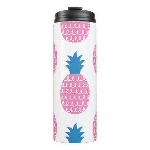 Ananas Spaß, Vintages Nahtloses Design. Thermosbecher
