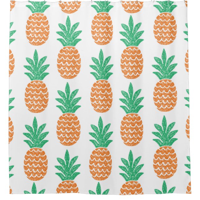 Ananas-Spiel: Fun Pattern Delight. Duschvorhang (Vorderseite)