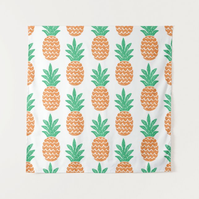 Ananas-Spiel: Fun Pattern Delight. Wandteppich (Vorderseite)