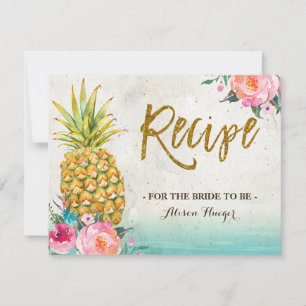 Ananas Summer Tropical Beach Recipe Card