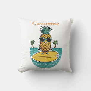 Ananas-Surfer fährt eine Welle Thunder_Cove Kissen