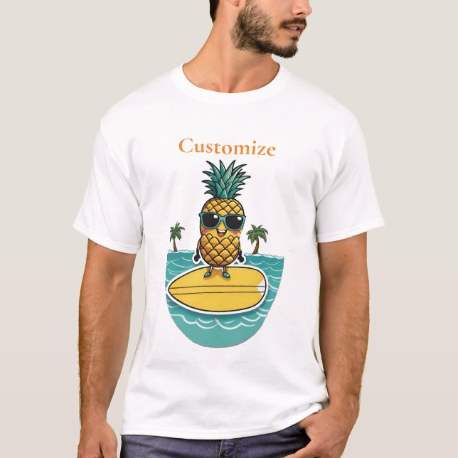 Ananas-Surfer fährt eine Welle Thunder_Cove T-Shirt (Vorderseite)
