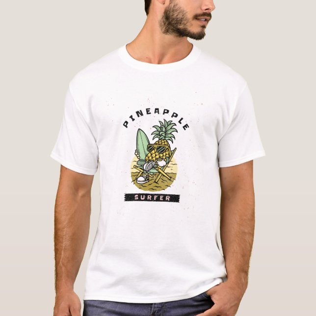 Ananas-Surfer T-Shirt (Vorderseite)