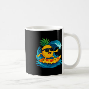 Ananas-Surfing-Pizza-Scheibe Lustiger Sommer Tropi Kaffeetasse