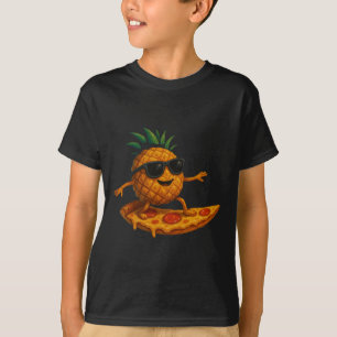 Ananas-Surfing-Pizza-Scheibe Lustiger Sommer Tropi T-Shirt
