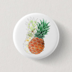 Ananas, süßes Paar. Button