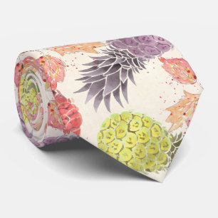 Ananas, süßes Paar, Frucht, Aquarell Krawatte