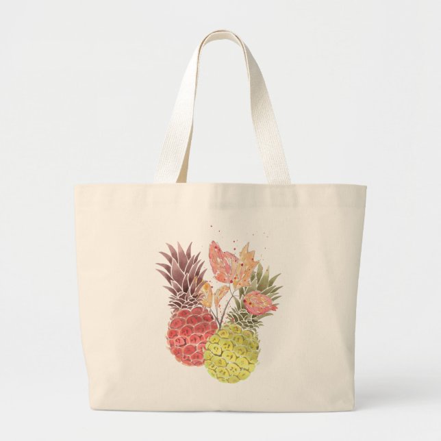 Ananas, süßes Paar. Jumbo Stoffbeutel (Vorne)
