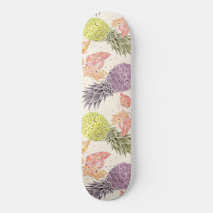Ananas, süßes Paar, Obst, Aquarell Skateboard
