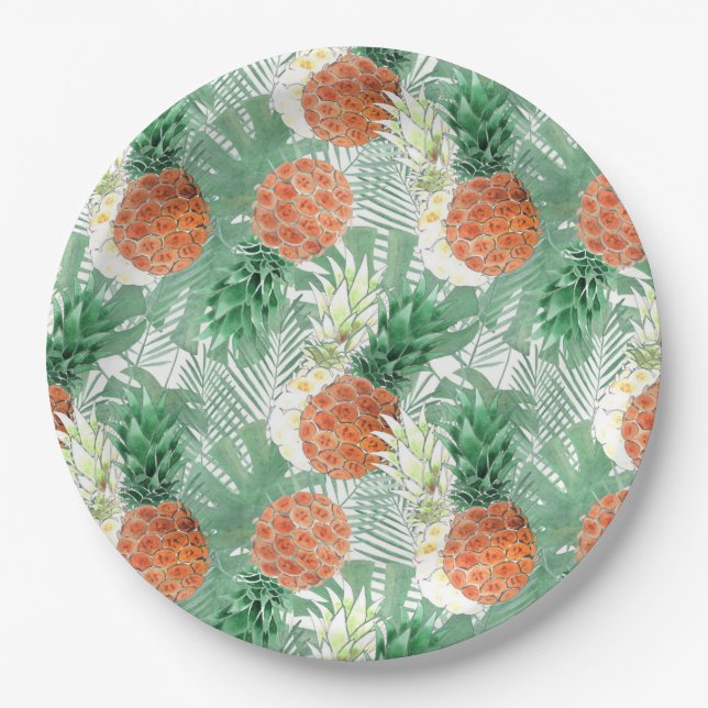 Ananas, süßes Paar, Obst Pappteller (Vorderseite)