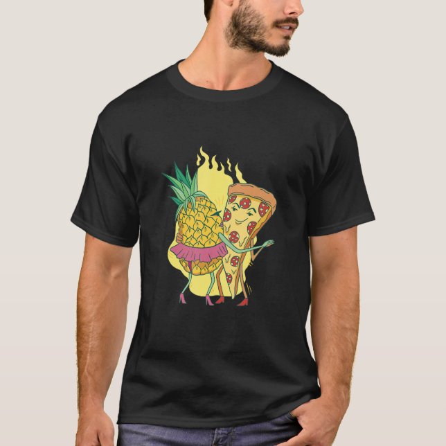Ananas Tanzen mit Pizza Hawaii Italien Meme T-Shirt (Vorderseite)