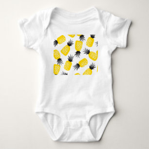 Ananas Textur, Vintages Sommermuster. Baby Strampler
