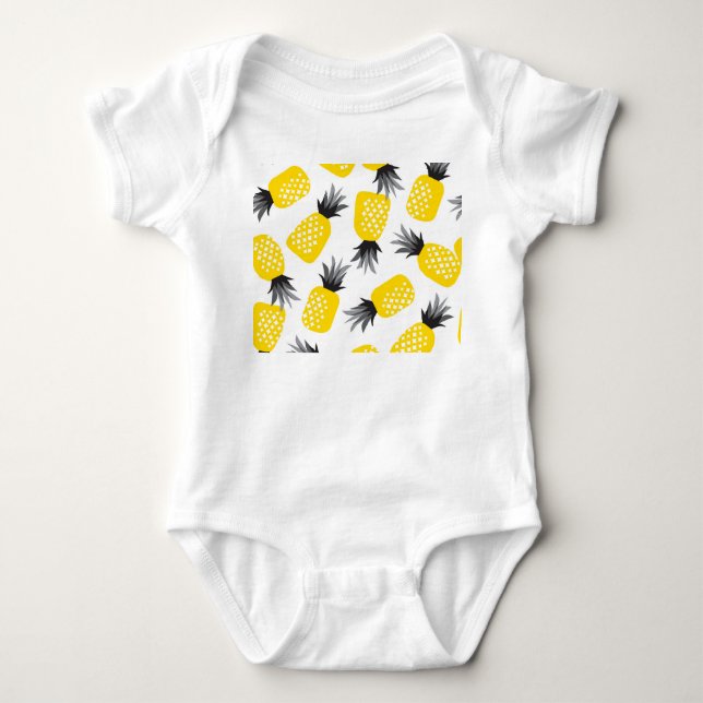 Ananas Textur, Vintages Sommermuster. Baby Strampler (Vorderseite)