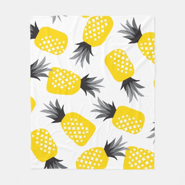 Ananas Textur, Vintages Sommermuster. Fleecedecke (Vorderseite)