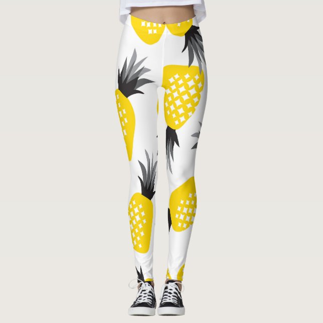 Ananas Textur, Vintages Sommermuster. Leggings (Vorderseite)