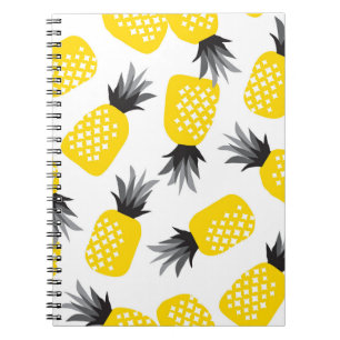 Ananas Textur, Vintages Sommermuster. Notizblock