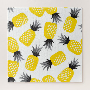 Ananas Textur, Vintages Sommermuster. Puzzle