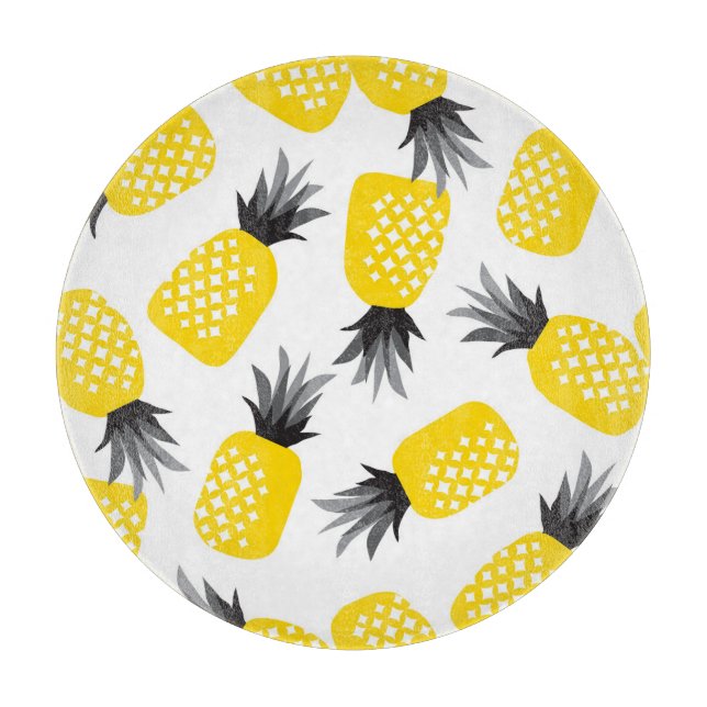 Ananas Textur, Vintages Sommermuster. Schneidebrett (Vorderseite)