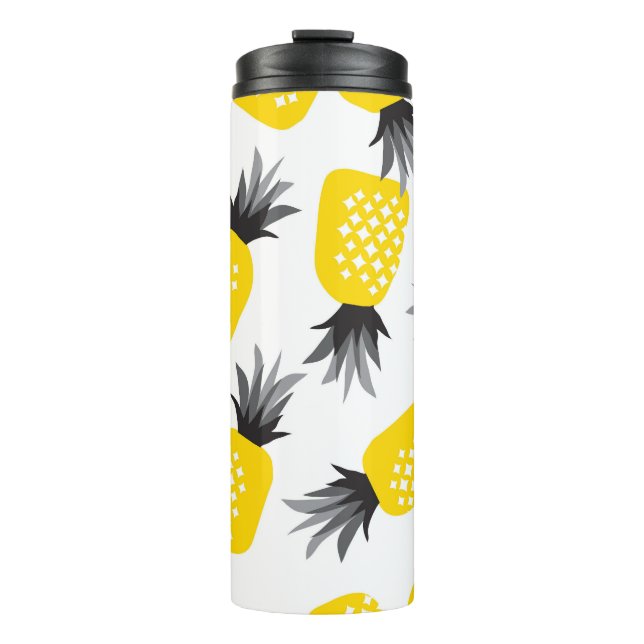 Ananas Textur, Vintages Sommermuster. Thermosbecher (Vorderseite)