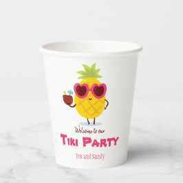 Ananas Tiki Party Personalisiert Paper Cups Luau Pappbecher