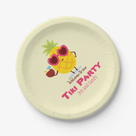 Ananas Tiki Party Personalisiert Paper Plate Luau Pappteller