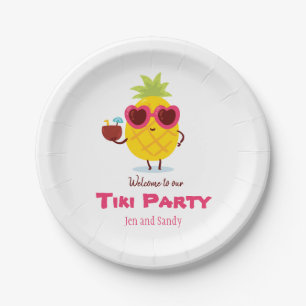 Ananas Tiki Party Personalisiert Paper Plate Luau Pappteller