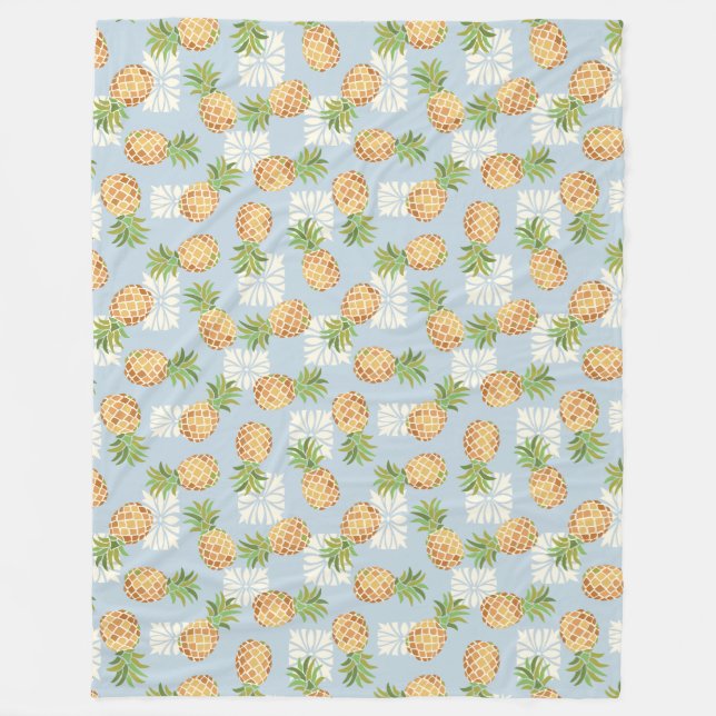 Ananas Toss Soft Blue Fleecedecke (Vorderseite)