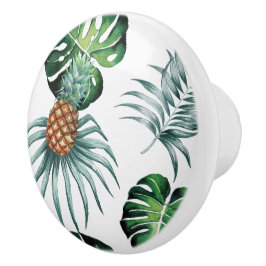 Ananas-Tropen-Watercolor-Dschungel-Palm-Muster Keramikknauf