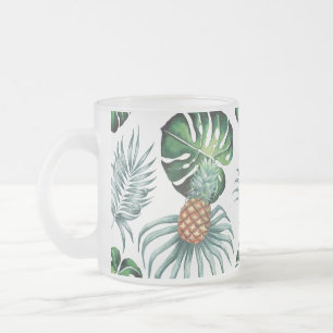 Ananas-Tropen-Watercolor-Dschungel-Palm-Muster Mattglastasse