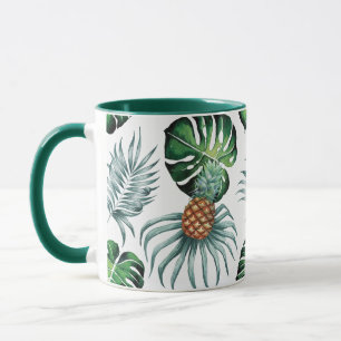 Ananas-Tropen-Watercolor-Dschungel-Palm-Muster Tasse