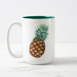 Ananas-Tropen-Watercolor-Dschungel-Palm-Muster Zweifarbige Tasse