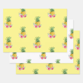 Ananas Tropical Aloha Party Hawaii Geburtstag Geschenkpapier Set